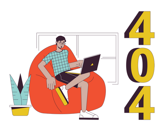 Travail à distance à domicile, erreur 404  Illustration