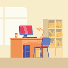 Bureau de travail Pack d'Illustrations