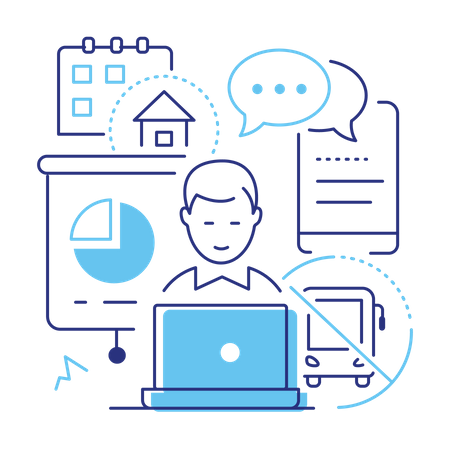 Travail à domicile  Illustration