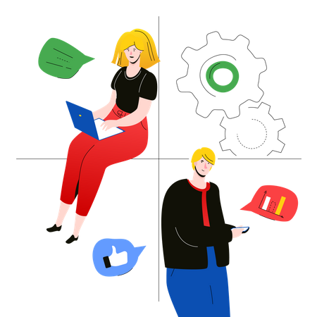 Travail d'équipe efficace  Illustration