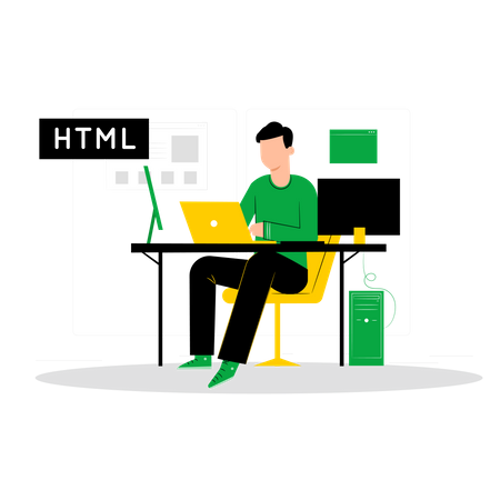 Travail de développeur sur le langage HTML  Illustration