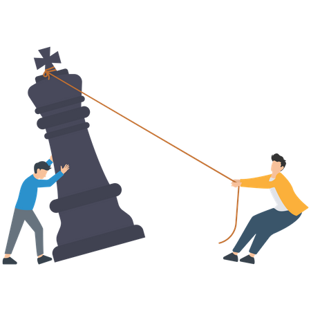 Le travail d'équipe aide à planifier des idées stratégiques  Illustration