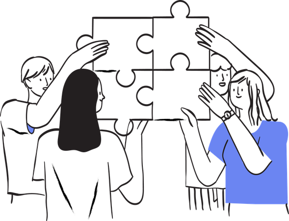 Travail d'équipe, team building  Illustration