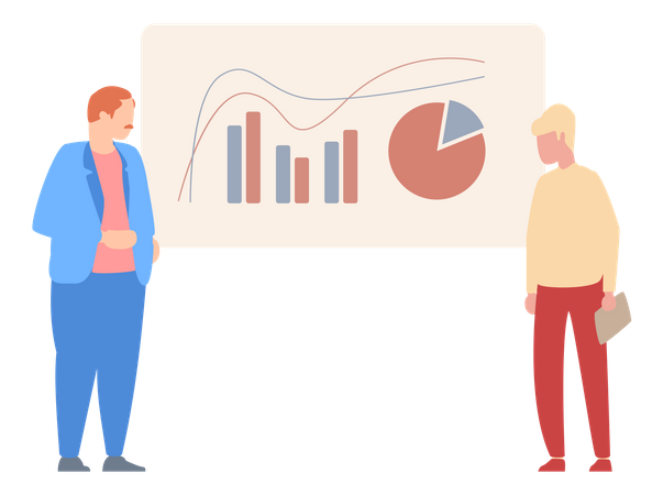 Équipe travaillant sur la présentation  Illustration