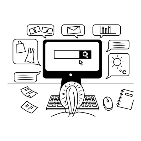 Travail sur Internet  Illustration