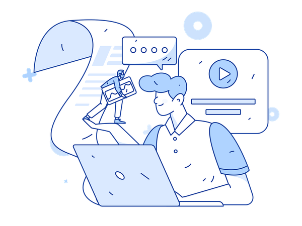 Opinions des employés sur la vidéo en ligne  Illustration