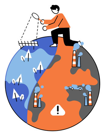 Travailler avec la biotechnologie pour la production d'énergie alternative  Illustration