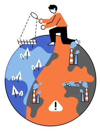 Travailler avec la biotechnologie pour la production d'énergie alternative  Illustration