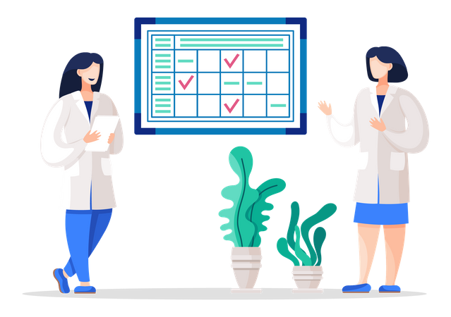 Un employé administratif organise le processus à l'hôpital  Illustration