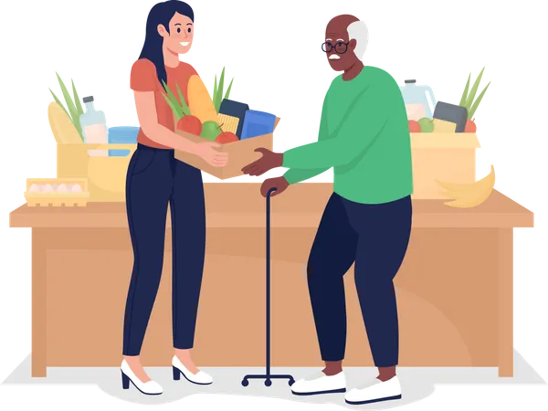 Employé de banque alimentaire  Illustration