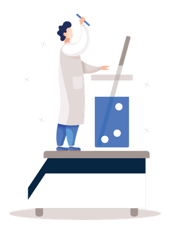 Travailleur de laboratoire faisant des recherches  Illustration