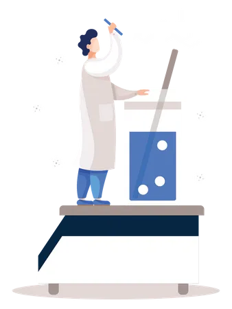 Travailleur de laboratoire faisant des recherches  Illustration