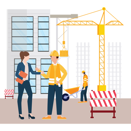 Travailleur de l'immobilier et de la construction  Illustration