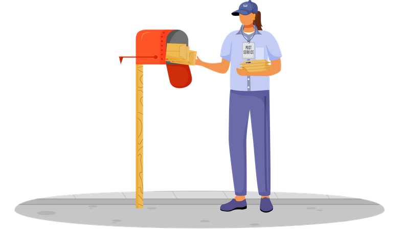 Employée de poste  Illustration