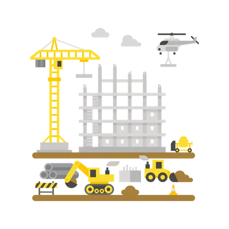 Les travaux de construction  Illustration