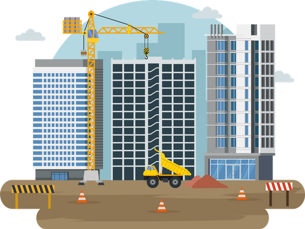 Les travaux de construction  Illustration