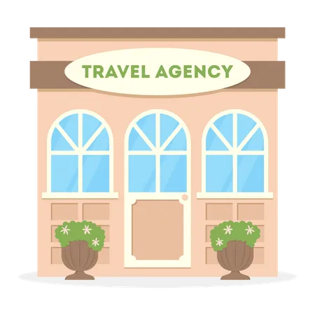 Travel Agency Building Illustration