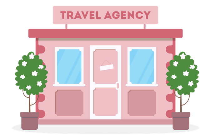 Travel Agency Building Illustration