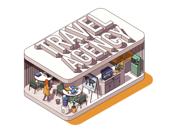 Travel Agency Office  Illustration