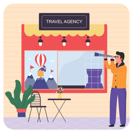Travel Agency Shop  Illustration