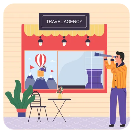 Travel Agency Shop Illustration