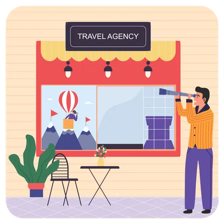 Travel Agency Shop  Illustration