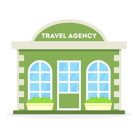 Travel Agency Shopfront Illustration
