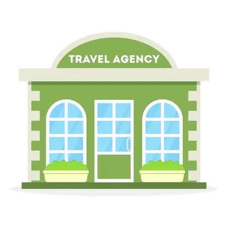 Travel Agency Shopfront  Illustration