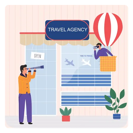 Travel Agency store Illustration