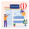 travel agency storefront illustration free download