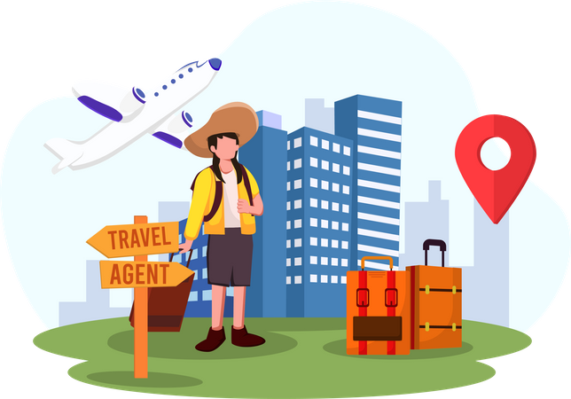 Travel agent Illustration