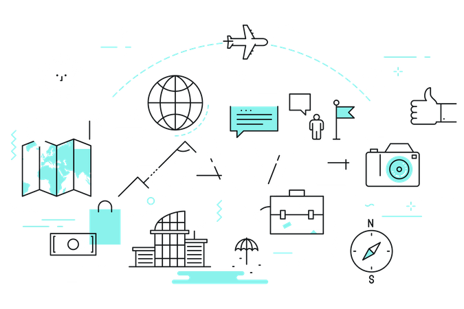 Travel and adventure tourism industry  Illustration