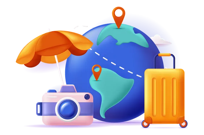 Travel Around The World  Illustration