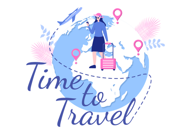 Travel Around The World  Illustration