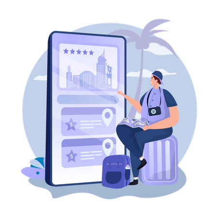 Travel booking app  Illustration