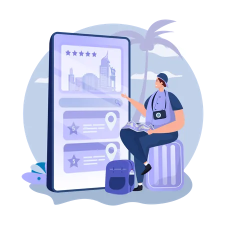 Travel booking app  Illustration