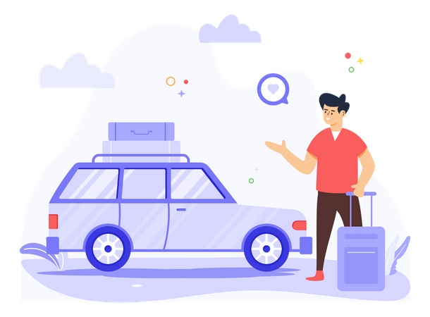 Travel Car  Illustration