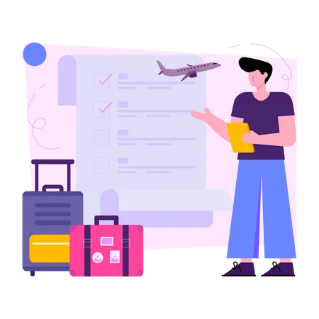 Travel Checklist  Illustration