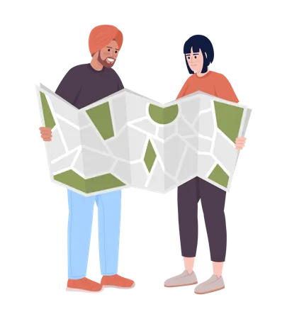 Travel Cross Country Together Semi Flat Color Vector Characters Editable Figure Full Body People On White Couple Vacation Simple Cartoon Style Illustration For Web Graphic Design And Animation Illustration