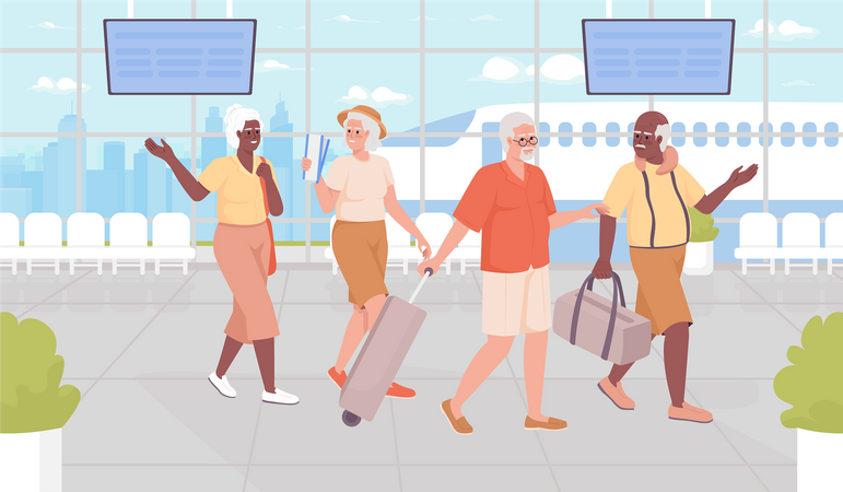 Travel destination for retirees  Illustration