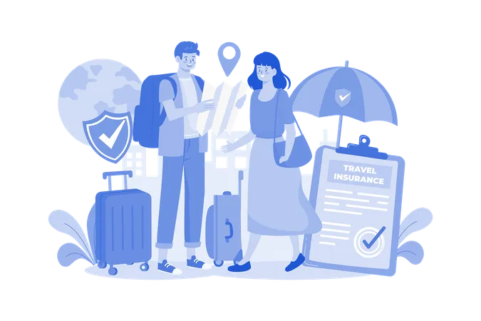 Travel Insurance Securing Your Trips Abroad Illustration