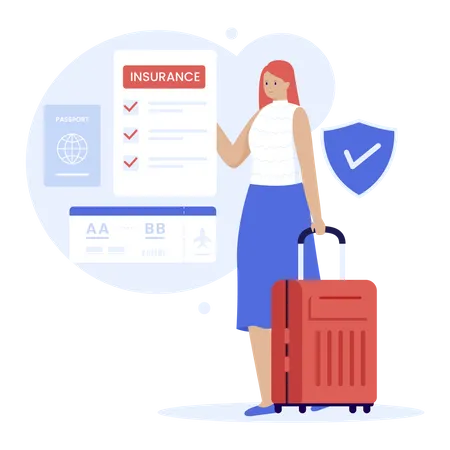 Flat Design Of Travel Insurance Concept Illustration For Websites Landing Pages Mobile Applications Posters And Banners Trendy Flat Vector Illustration Illustration