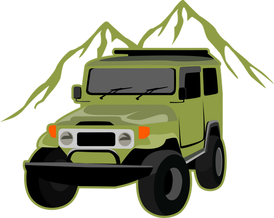 Travel Jeep  Illustration