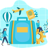 illustrations for travel luggage