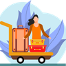illustration for luggage packing for vacation