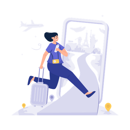 Travel service application  Illustration