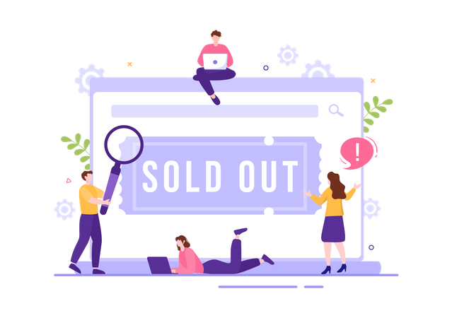 Travel ticket sold out Illustration