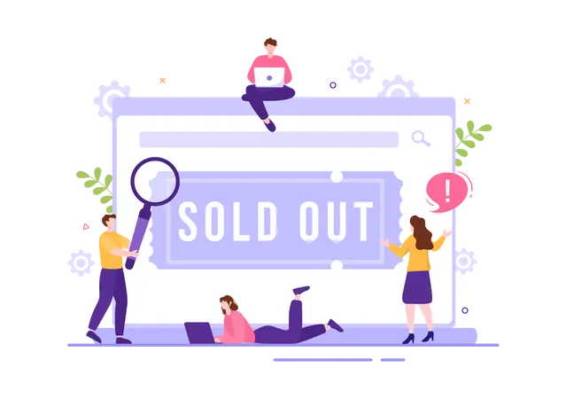 Travel ticket sold out  Illustration