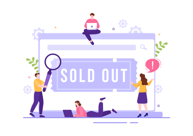 Travel ticket sold out  Illustration