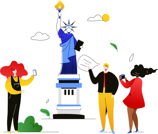 Travel to the USA  Illustration